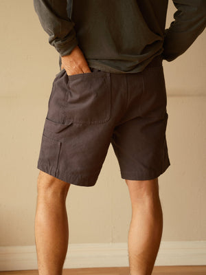 Image of Canvas Work Shorts in Faded Navy