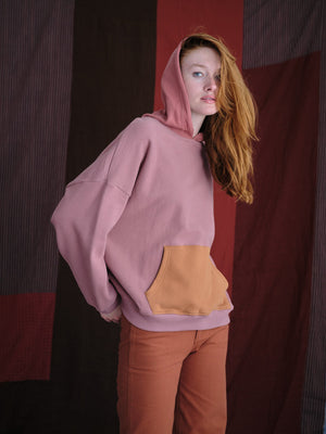 Image of Color Block Hoodie in Lavender