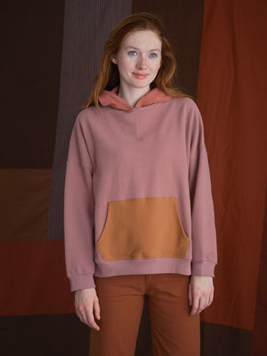 Image of Color Block Hoodie in Lavender