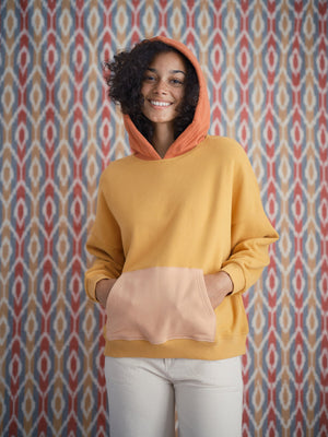 Image of Color Block Hoodie in Sun Gold