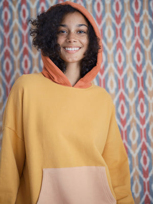 Image of Color Block Hoodie in Sun Gold