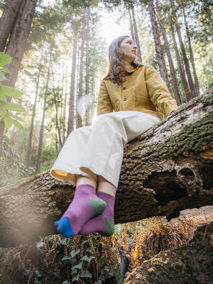 Image of Color Block Sock in Huckleberry