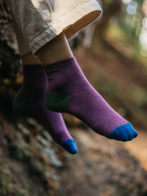 Image of Color Block Sock in Huckleberry