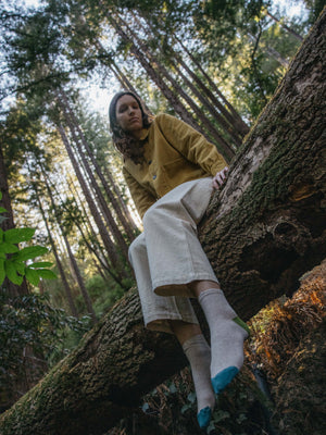 Image of Color Block Sock in Natural