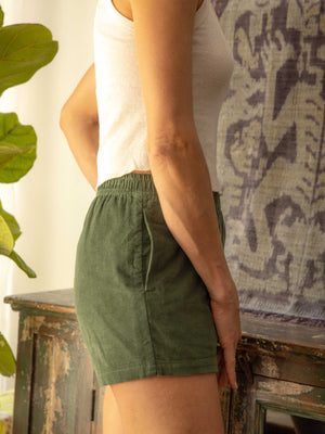 Image of Corduroy Baja Shorts in Faded Forest