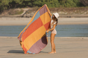 Image of Corduroy Beach Party Blanket in Pink Multi