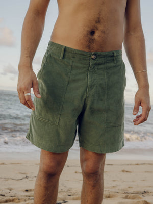 Image of Corduroy Salvador Shorts in Rover Green