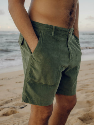 Image of Corduroy Salvador Shorts in Rover Green