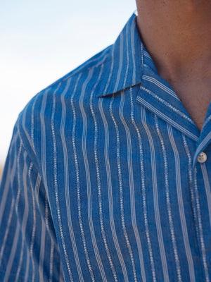 Image of Cosmo Shirt in Blue Chambray Dobby