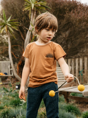 Image of Country Sun Kids Tee in Orange Earth