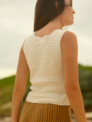 Image of Crochet Beach Tank in Salt