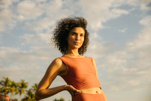 Image of Cropped Surf Tank in Copper