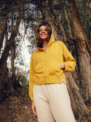 Image of Duality Zip Hoodie in Mustard