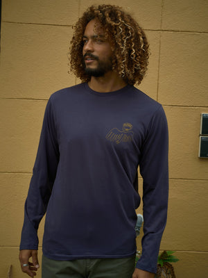 Image of Dude Yes Long Sleeve Tee in Black Indigo