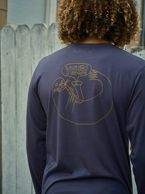 Image of Dude Yes Long Sleeve Tee in Black Indigo