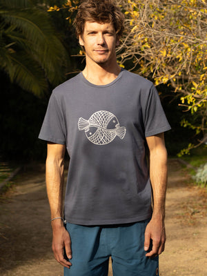 Image of Fish Net Tee in Faded Navy