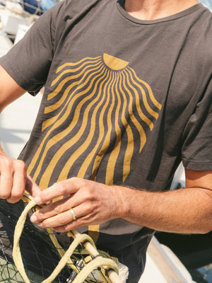 Image of Gold Ra Tee in Faded Black