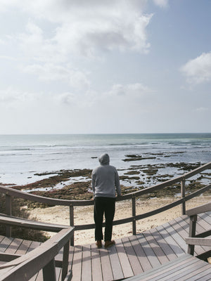 Image of Heavy Terry Pullover in Heather Grey