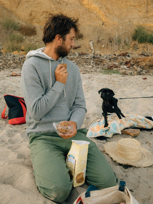 Image of Heavy Terry Pullover in Heather Grey