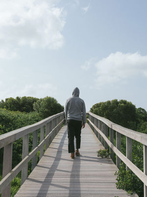 Image of Heavy Terry Pullover in Heather Grey