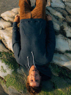 Image of Heavy Terry Pullover in Navy