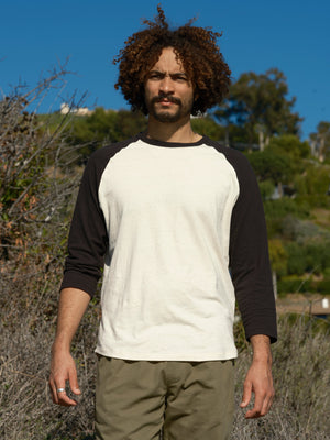 Image of Hemp Baseball Tee in Black