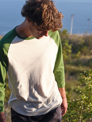 Image of Hemp Baseball Tee in True Green