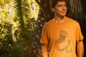 Image of Hemp Jellyfish Tee in Orange Earth