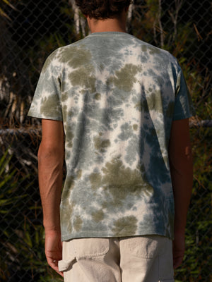 Image of Hemp Pocket Tee in Aqua / Green Tie-Dye