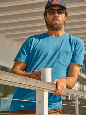 Image of Hemp Pocket Tee in Azure