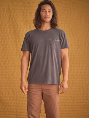 Image of Hemp Pocket Tee in Faded Black