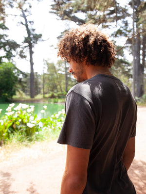 Image of Hemp Pocket Tee in Faded Black