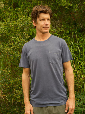 Image of Hemp Pocket Tee in Faded Navy