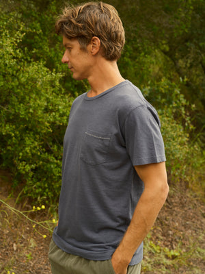 Image of Hemp Pocket Tee in Faded Navy