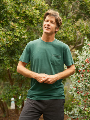 Image of Hemp Pocket Tee in Forest