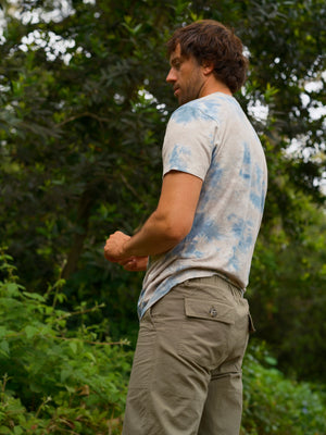 Image of Hemp Pocket Tee in Gray / Indigo Tie Dye