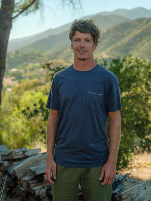 Image of Hemp Pocket Tee in Indigo