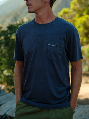 Image of Hemp Pocket Tee in Indigo