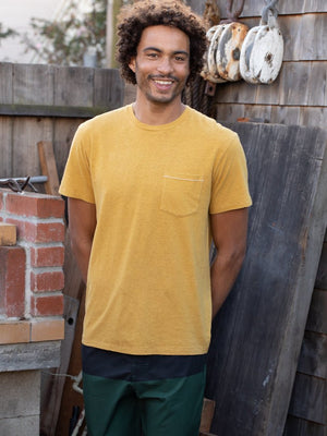 Image of Hemp Pocket Tee in Mustard