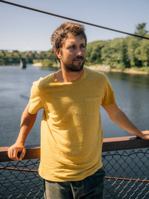 Image of Hemp Pocket Tee in Mustard