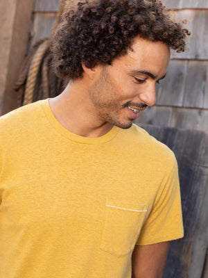 Image of Hemp Pocket Tee in Mustard