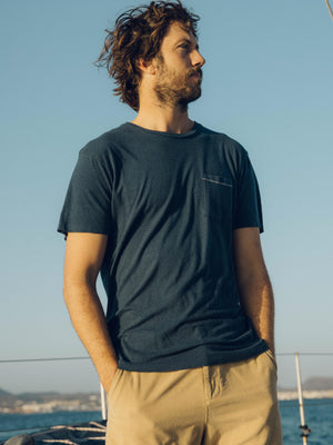 Image of Hemp Pocket Tee in Navy Indigo