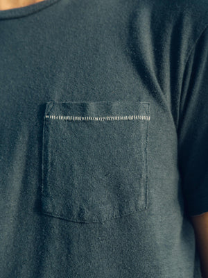 Image of Hemp Pocket Tee in Navy Indigo