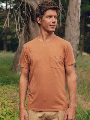 Image of Hemp Pocket Tee in Orange Earth