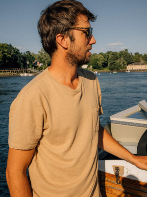 Image of Hemp Pocket Tee in Tan Earth