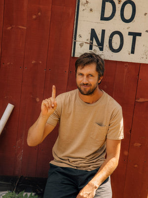 Image of Hemp Pocket Tee in Tan Earth