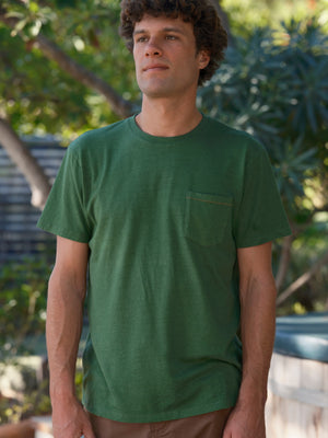 Image of Hemp Pocket Tee in True Green