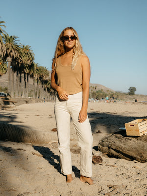 Image of Hemp Rib Tank in Tan Earth