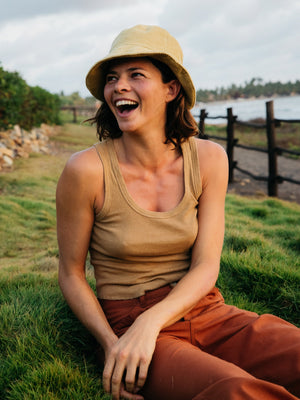 Image of Hemp Rib Tank in Tan Earth