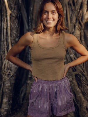 Image of Hemp Rib Tank in Tan Earth